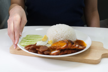 Roasted red pork with rice