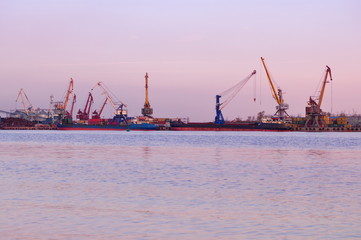 Fototapeta na wymiar Rostov universal port. Rostov-on-Don. Russia