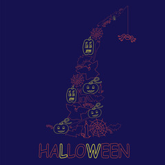 Halloween design from stroke elements