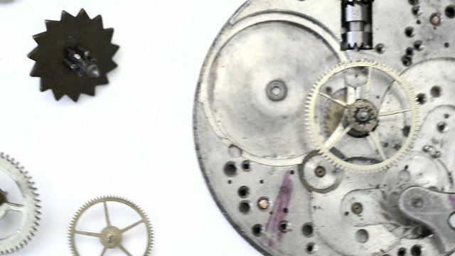 Detail of clock parts for restoration