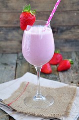 Healthy berry cocktail with oatmeal and yogurt