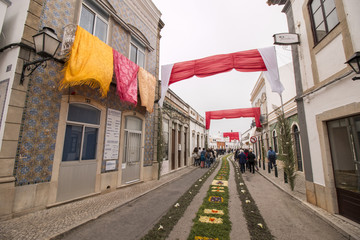 SAO BRAS DE ALPORTEL, PORTUGAL - April, 2015: Traditional religious procession of the flower...