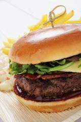 burger in brioche bun