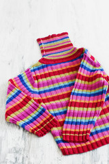 sweater with colored stripes