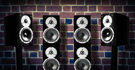 Obraz premium Black music speakers