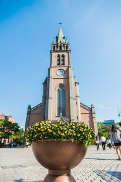 Myeong Dong Catholic Cathedral In Seoul South Korea