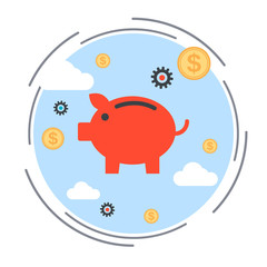 Financial savings, deposit, finance accumulation, banking vector concept