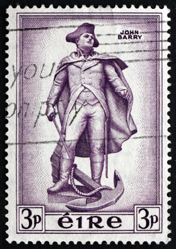 Postage stamp Ireland 1954 Statue of John Barry