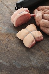 raw pork meat selection