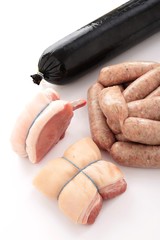 raw pork meat selection