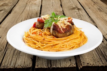 Spaghetti, Pasta, Meatball.