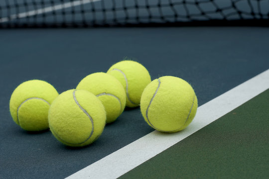 tennis ball  on court  background