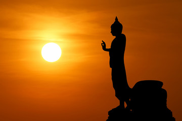 silhouette of  buddha image