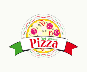 Logo Italian pizza for cafe and restaurant.