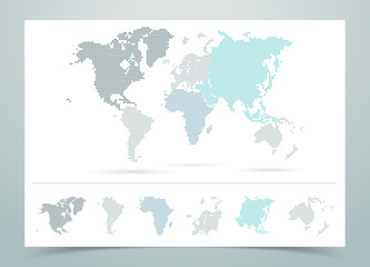 World Map Dotted Vector With Continents
