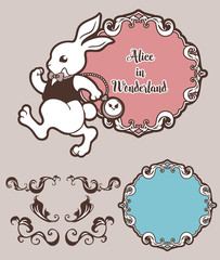 Naklejka premium White Rabbit 不思議の国のアリスに出てくる白ウサギ