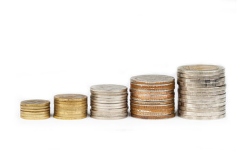 coins isolated on white background