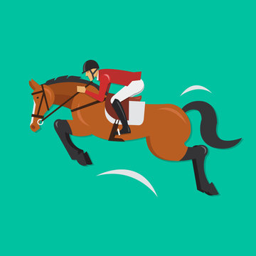 Show Jumping Horse with jockey, Equestrian sport
