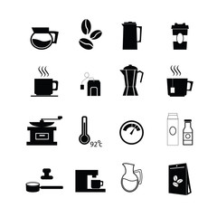 Coffee flat icons vector