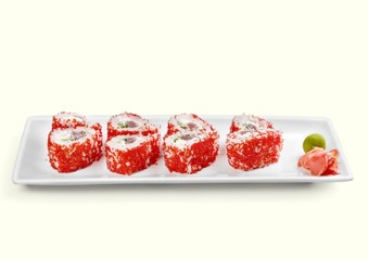 Sushi, Plate, Isolated.