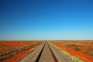 Fototapeta na wymiar Railway across the desert