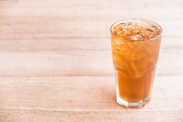 Ice lemon tea glass