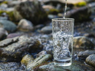 Clean drinking mineral water in a glass
