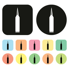 Bullet icon. Military icon. War icon. Vector