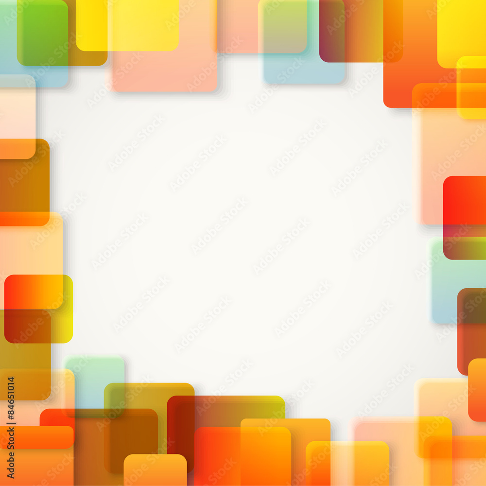 Poster Abstract vector background of different color squares. Design co