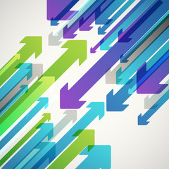 Abstract vector background of different color arrows. Design con