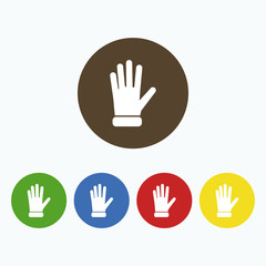 Simple icon of protective gloves.