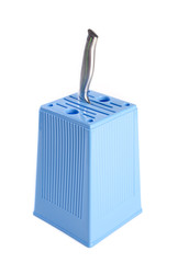 Knife block. Knife block on background. Knife block on a backgro