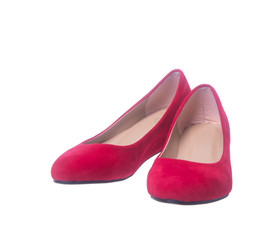 shoe. red and fashion woman shoes on a background.