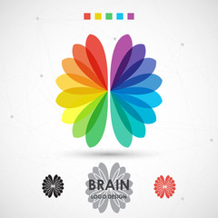 Abstract brain background color logo. Modern vector illustration - 84651695