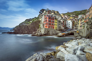 Fototapeta na wymiar Riomaggiore on the Cinque Terre in Liguria