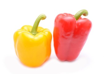 Sweet peppers isolated on a white background