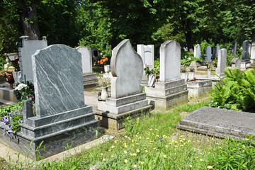 Tombstones in the cemetery