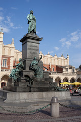 Fototapeta na wymiar Adam Mickiewicz Monument in Krakow