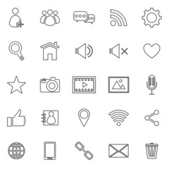 Chat line icons on white background