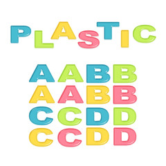 Alphabet stylized colorful plastic