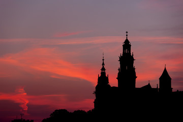 Fototapeta Wawel Castle and Cathedral Silhouette in Krakow obraz