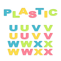 Alphabet stylized colorful plastic