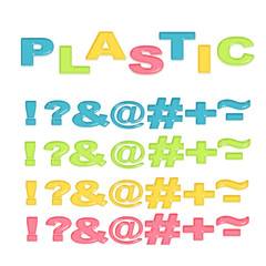 Symbols stylized colorful plastic