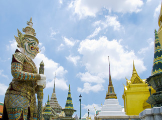 Naklejka premium Giant at Emerald Buddha temple, Bangkok, Thailand.