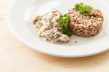 Buckwheat porridge with meat