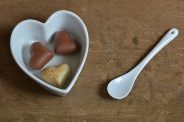 Herzen aus Schokolade