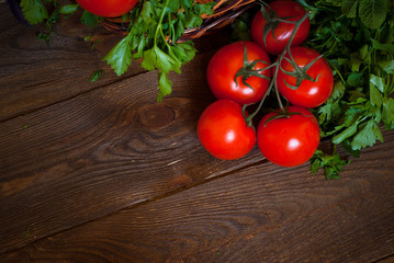 Fresh greens and tomatoes
