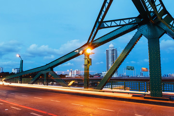 Fototapeta na wymiar Structural Steel Bridge in bangkok