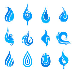 Water Drops, Icons and Design Elements