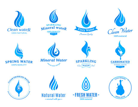 Water Logos, Label, Icons and Design Elements